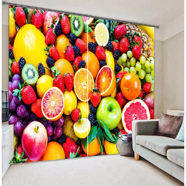 Fashion Coloful Fruits Design Kitchen Curtains In From Fashion Coloful Fruits Design Kitchen Curtains