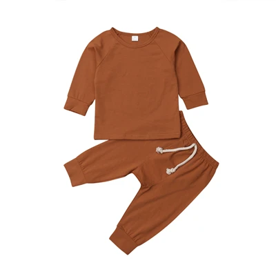 Новые модные пижамы для маленьких мальчиков и девочек, пижамный комплект, одежда для сна, одежда для сна с длинными рукавами, комплект одежды - Цвет: Золотой