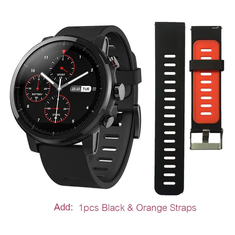 Английская версия Huami Amazfit умные часы Stratos 2 gps PPG пульсометр 5ATM водостойкие спортивные Smartwatch - Цвет: .Version 2.Black.
