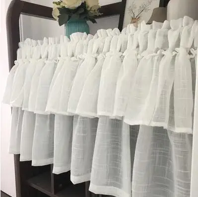 Light beige Симпатичные soild Половина занавес кружева Кофе Чай занавес кухня Короткая занавеска небольшая занавеска для домашний декор для окна - Цвет: Light beige