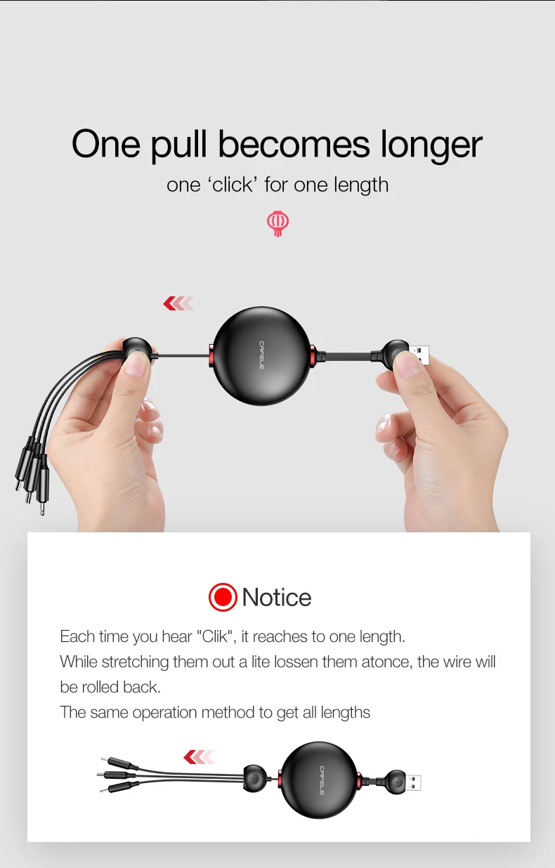 3 in 1 Retractable cable for iphone huawei xiaomi samsung   (8)