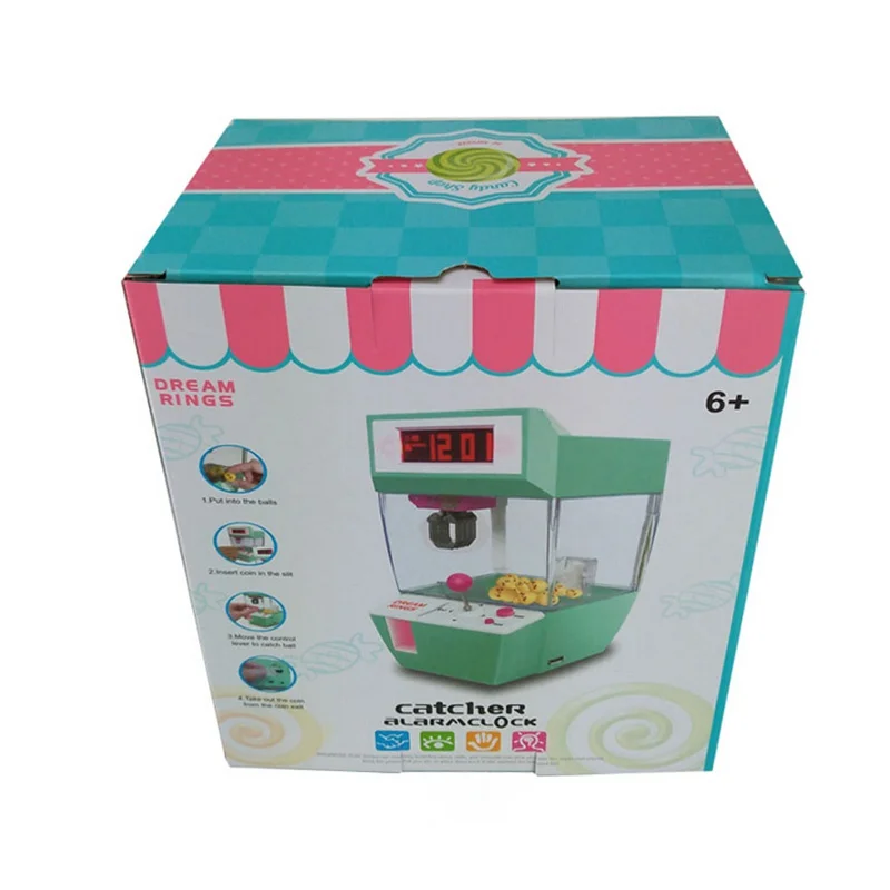 

Catcher Alarm Clock Coin Operated Game Crane Machine Candy Doll Grabber Claw Arcade Machine Automatic Toy Kids