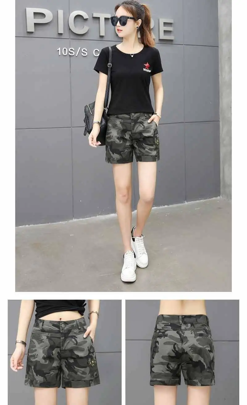 2020 Summer camouflage shorts women casual camo cargo shorts army military short Trousers workout clothes for women