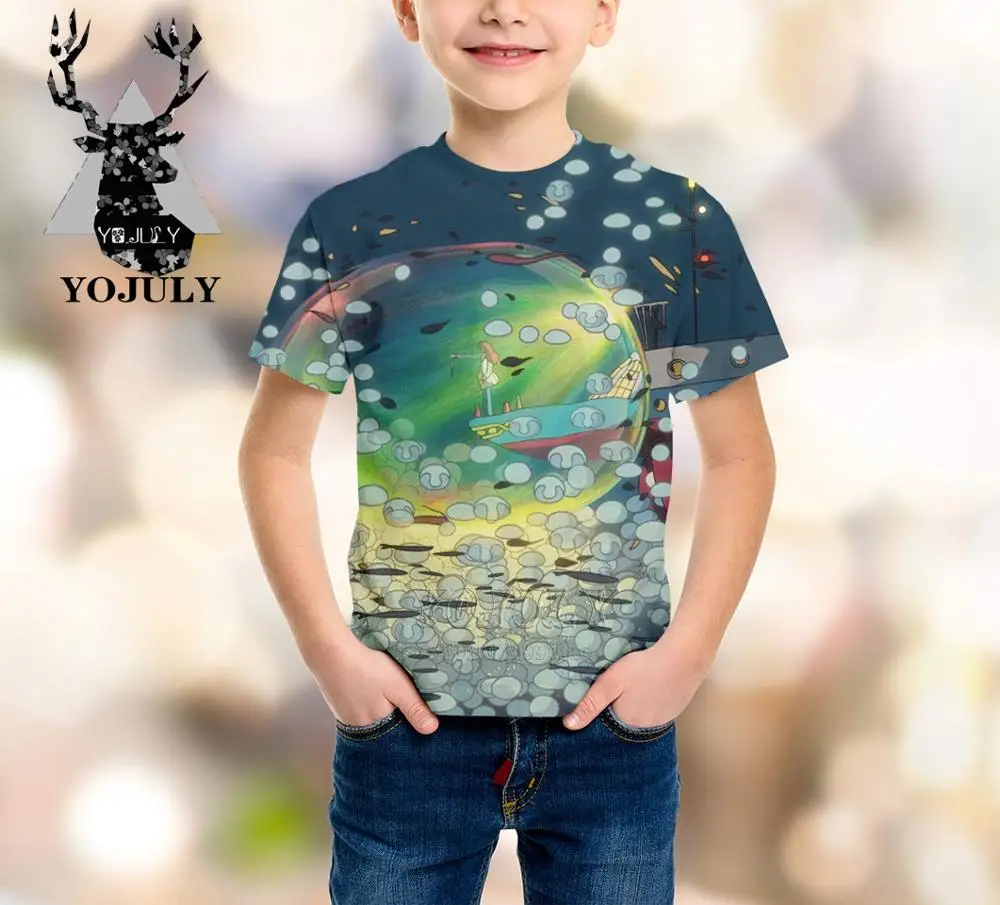 

YOJULY Ponyo on the Cliff baby boys girls teens 3D print kids clothing children's t shirt hot sale Fashion Modis top tees A278