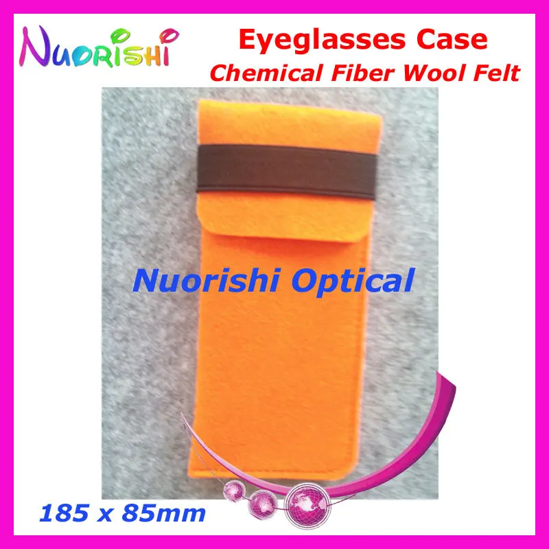 20 шт. 4 цвета модные промышленные валяния Шерстяное волокно с клапаном очки очков Солнцезащитные очки чехол сумка WF06 - Цвет: Orange