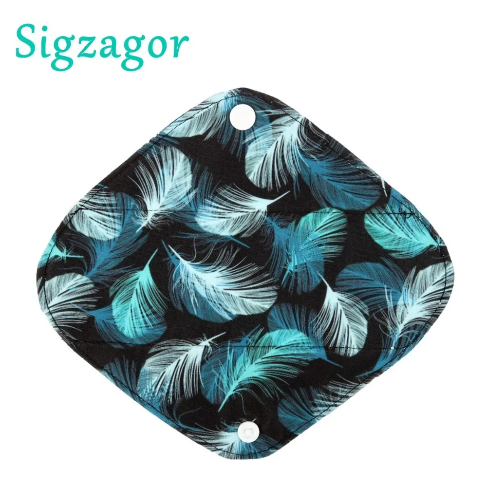 

[Sigzagor] 6 Small S Panty Liners Reusable Washable Bamboo Charcoal Menstrual Sanitary Mama Cloth Pads,8in 20cm 26 Prints