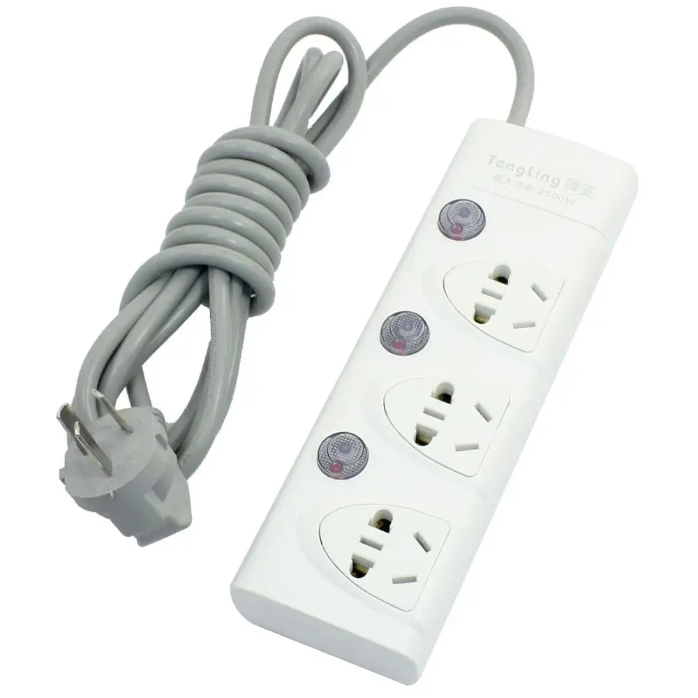 

AC 250V 10A US EU AU Plug Socket Power Strip 3 Ways Splitter 3Meters AU Plug