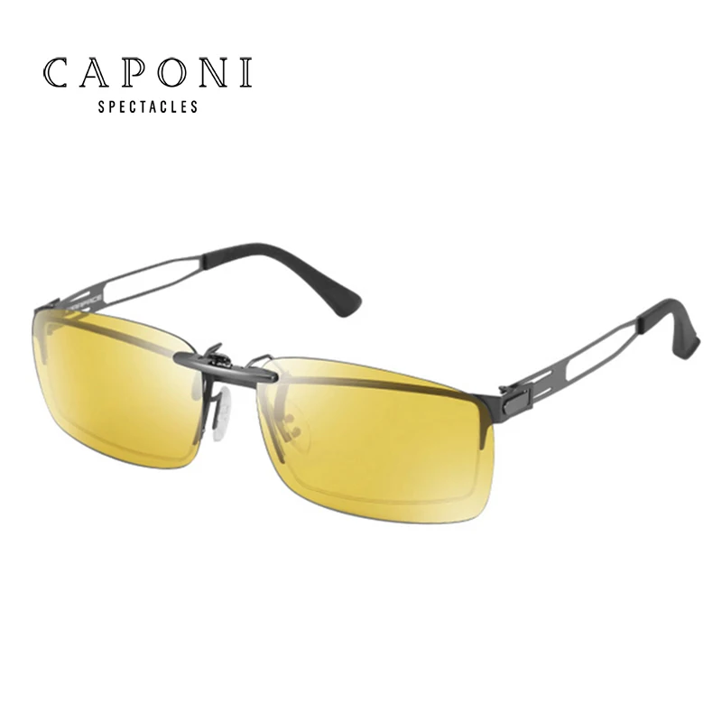 Капони поляризованные очки клип фотохромные ночного видения солнцезащитные очки клип унисекс квадратные перевернутые очки Рамка клип BSYS1288