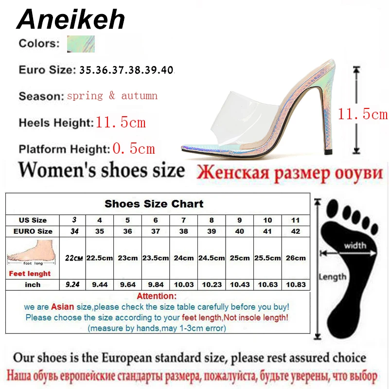 Aneikeh/ г.; Летние Серебристые классические туфли; женские шлепанцы из пвх; прозрачные вечерние туфли на высоком квадратном каблуке с тонким ремешком; Размеры 35-40