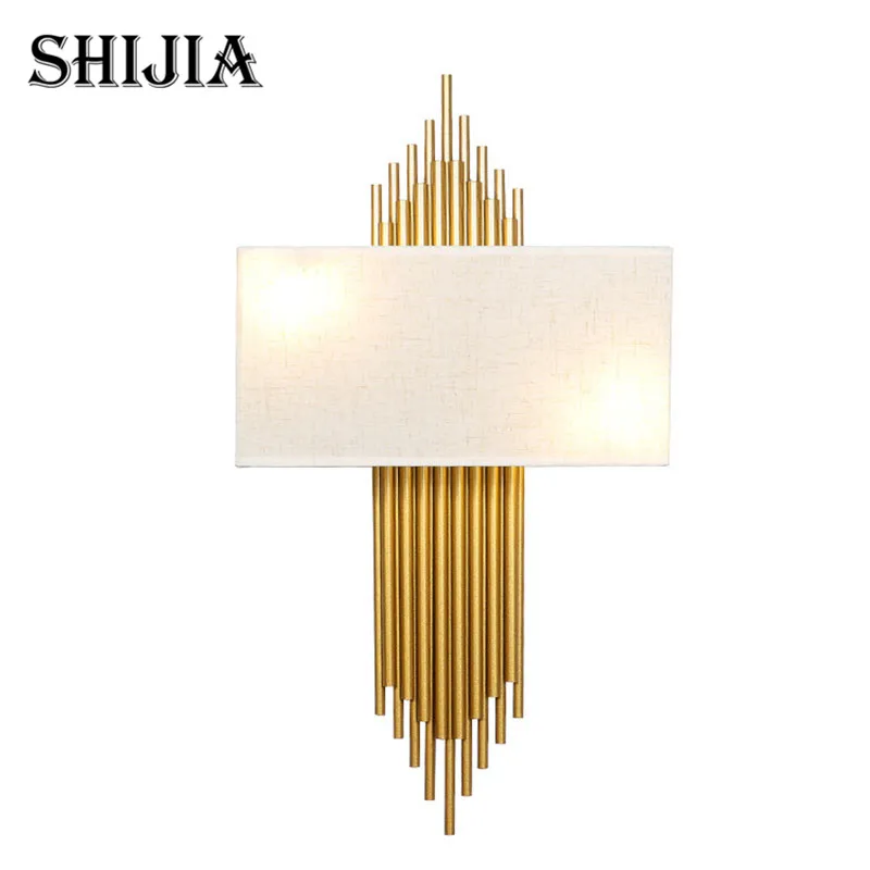 

Modern Creative LED wall lamp Rectangle Fabric lampShade Wall Lamp Reading Wall Light For Home Lighting
