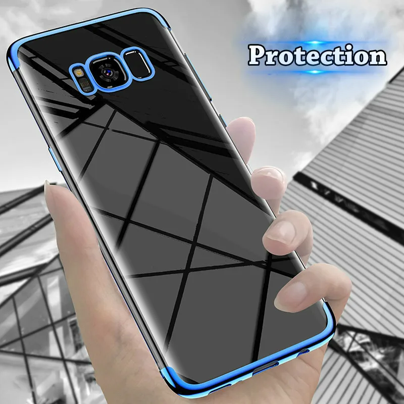 Soft Plating Ultra Thin Case for Samsung Galaxy S9 S8 S7 S6 EDGE Cases Transparent TPU Cover Note 9 8 |