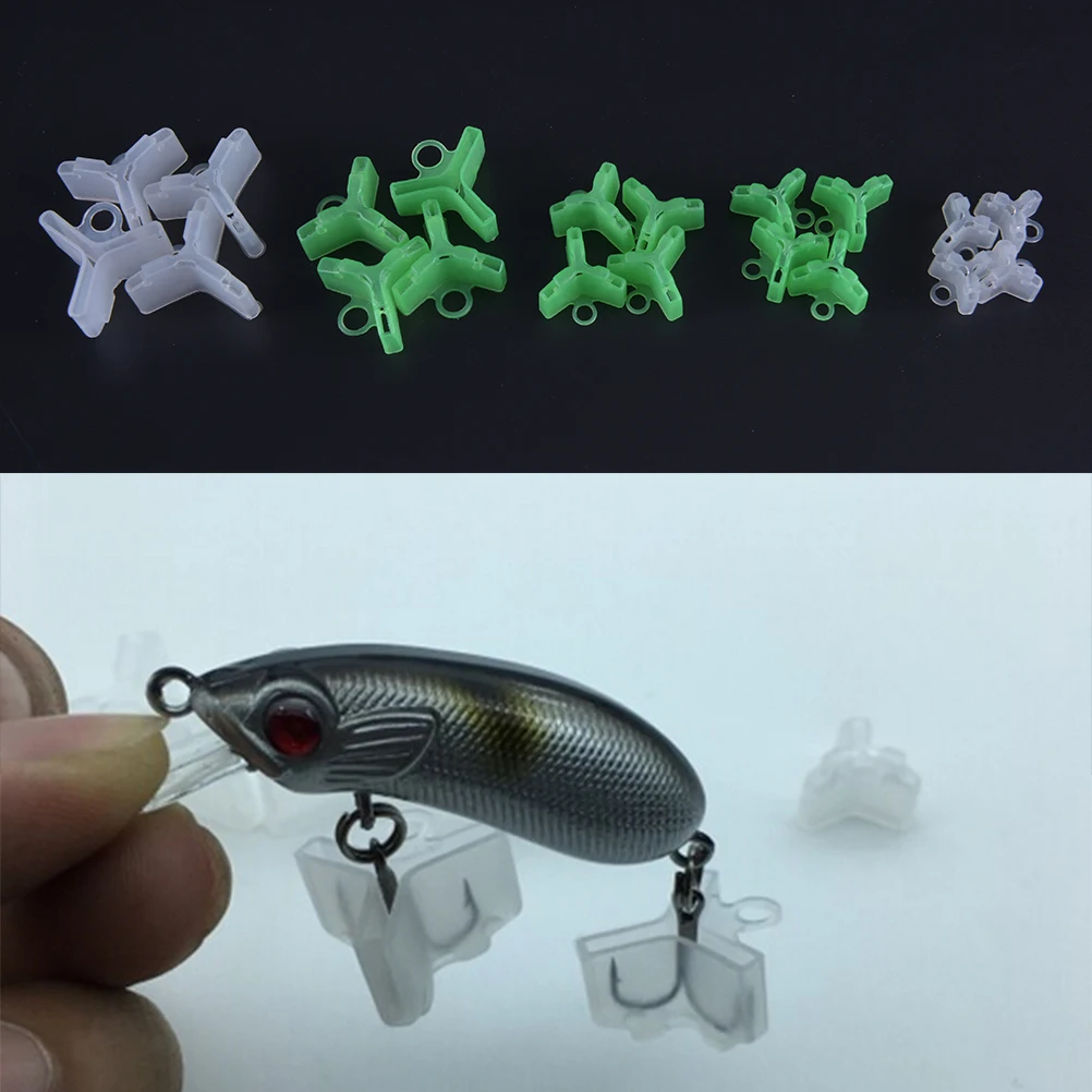 50Pcs Durable Fishing Treble Hooks Covers Case Bonnets Caps Safety Protector Set 5 Sizes