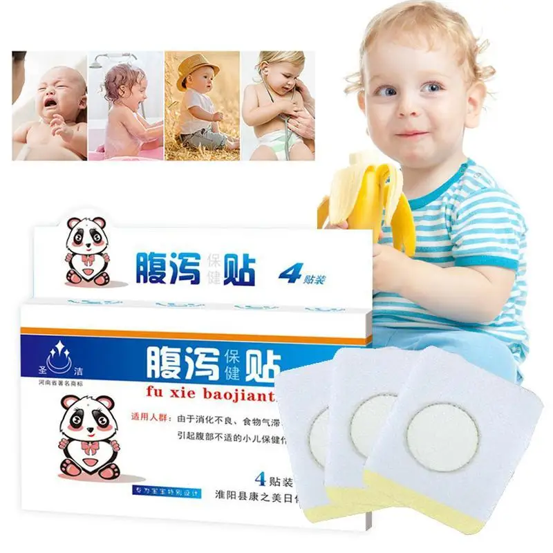 New 4pcs/box Infantile Diarrhea Patches Relieve Abdominal Pain Baby