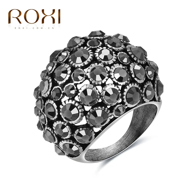 ROXI Ring Brand Top Quality Genuine Crystal Rose Gold Color Fashion Ring For Women Wedding Gift Party Body Jewelry For Women
