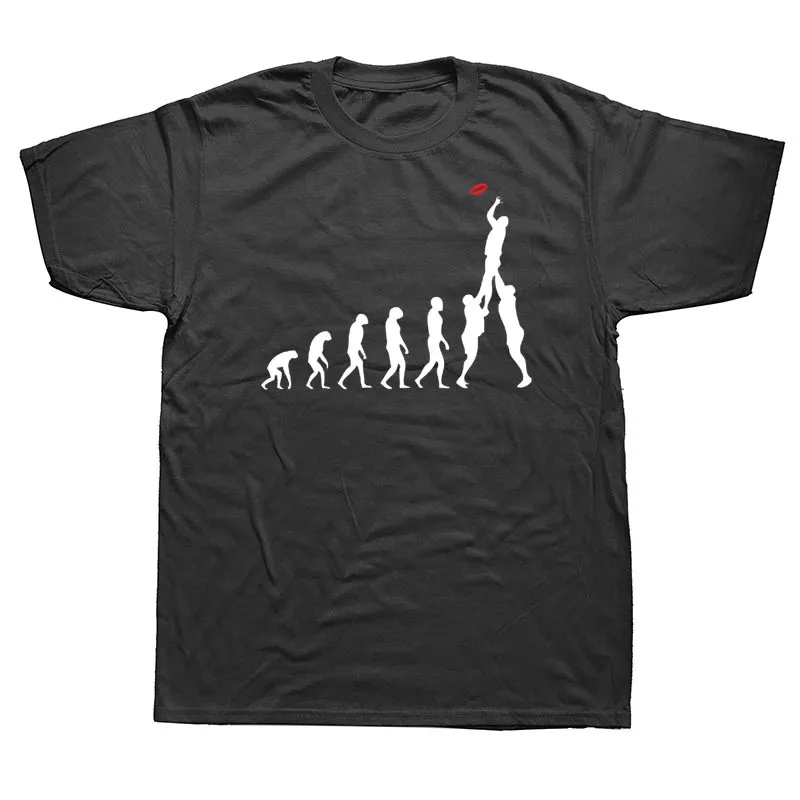 Регби Эволюция человека футболка забавные печатные футболки мужские короткий рукав хлопок мужские топы - Цвет: BLACK