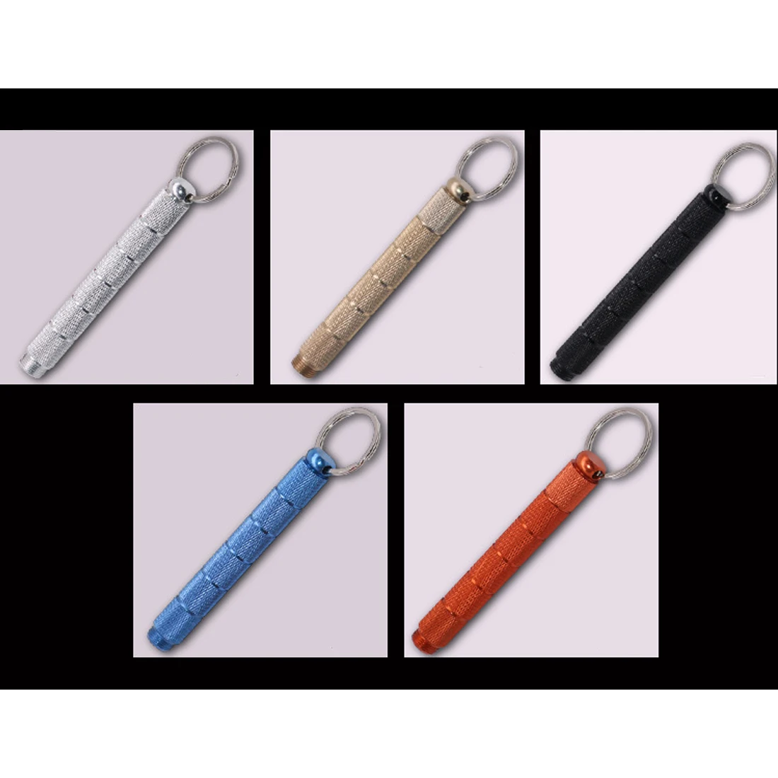 

New Camping Outdoor Survival Hiking Hunting Camping Flat Headed Key Ring Tools + Sheath