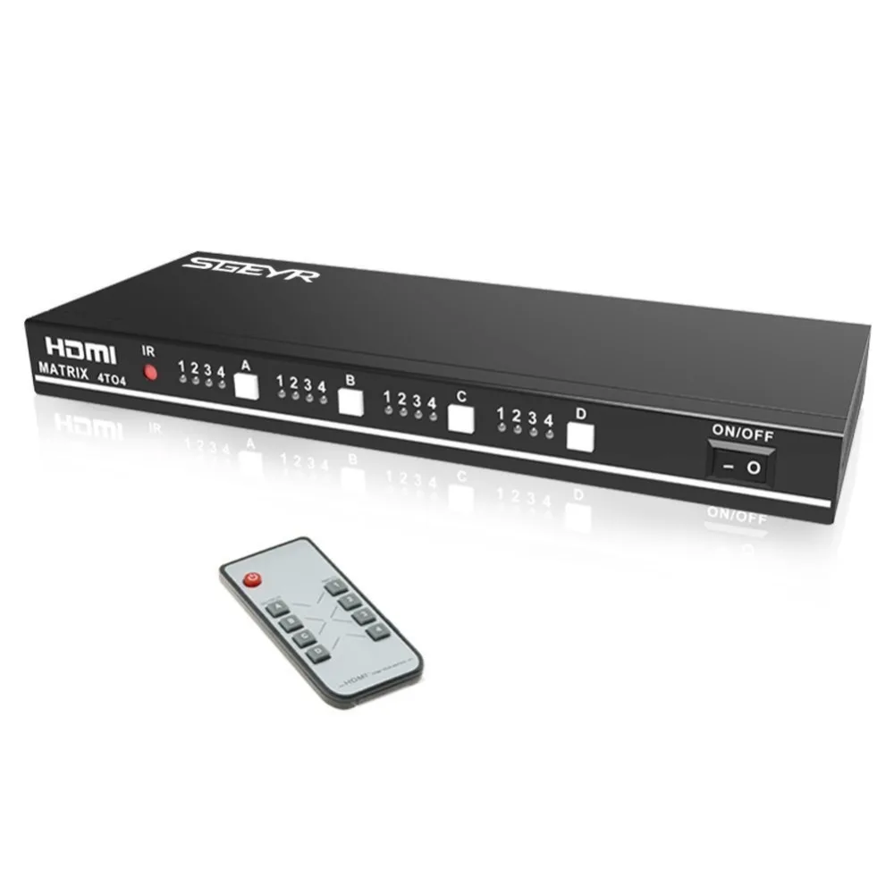 

HDMI True Matrix 4 input 4 output HDMI Matriz Switcher 4x4 Switch Splitter 4 to 4 Full HD 1080P with IR remote RS232
