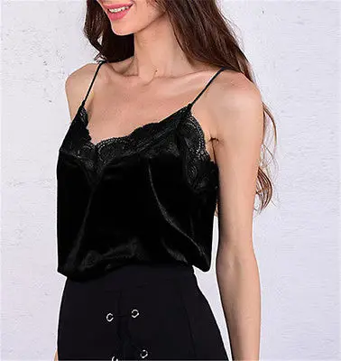 

Women Lace Velvet Shirt V Neck Casual Tshirt Clothes Fashion Women Clothing Tops Summer Vest Sleeveless
