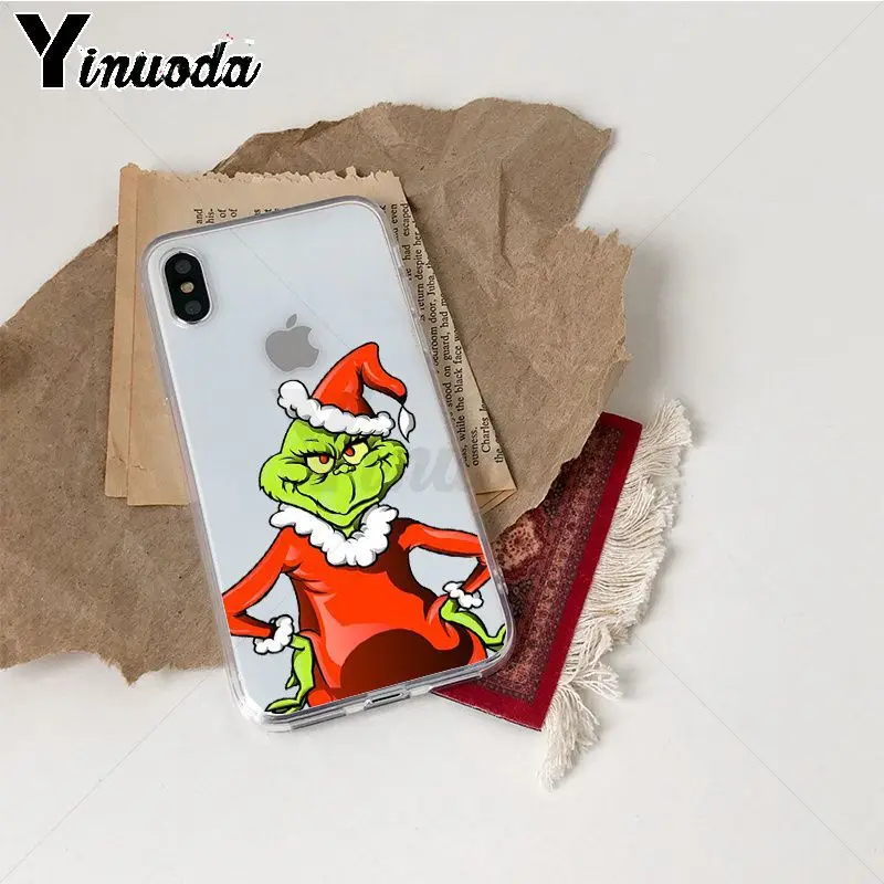 Yinuoda grinch Новое поступление Прозрачный чехол для телефона iPhone Xr XsMax 8 7 6 6S Plus Xs X 5 5S SE 5C чехол s