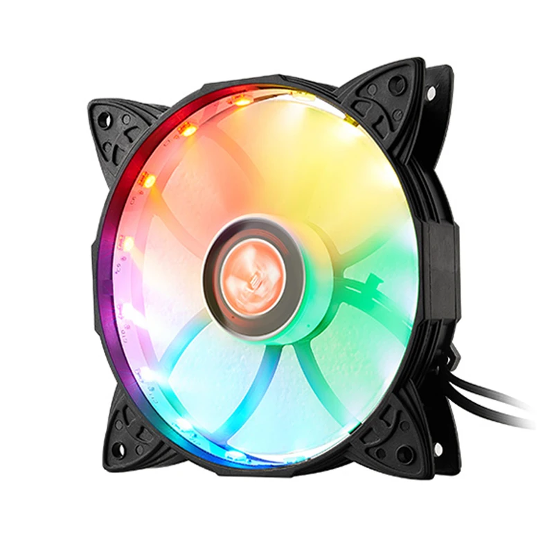 HOT-COOLMOON وحدة معالجة خارجية للحاسوب PC التبريد مروحة RGB ضبط LED 120 مللي متر هادئة + IR عن بعد ل وحدة المعالجة المركزية (6 قطعة)
