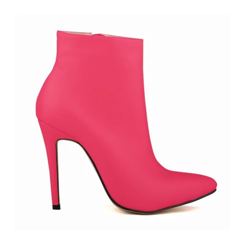 Г., женские ботинки красные свадебные ботинки на высоком каблуке модная обувь с острым носком женские осенне-зимние ботильоны Botas NLK-A0085 - Цвет: 3