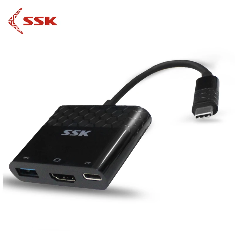 

SSK SHU-C020 Multifunction Type-C HUB 3 Ports Type-C to Type-C 4K HDMI USB3.0 Adapter Type C Splitter to USB Hub for Macbook