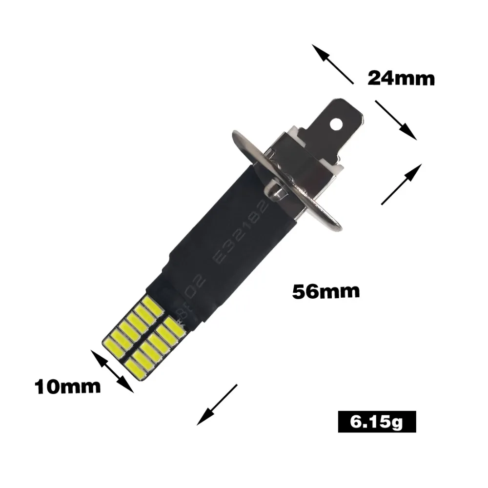 2 шт. высокая яркость H1 H3 24SMD 4014 Canbus без ошибок Автомобильные светодиодные Белые лампы передние противотуманные фары DC12V Автомобильные лампы дальнего света