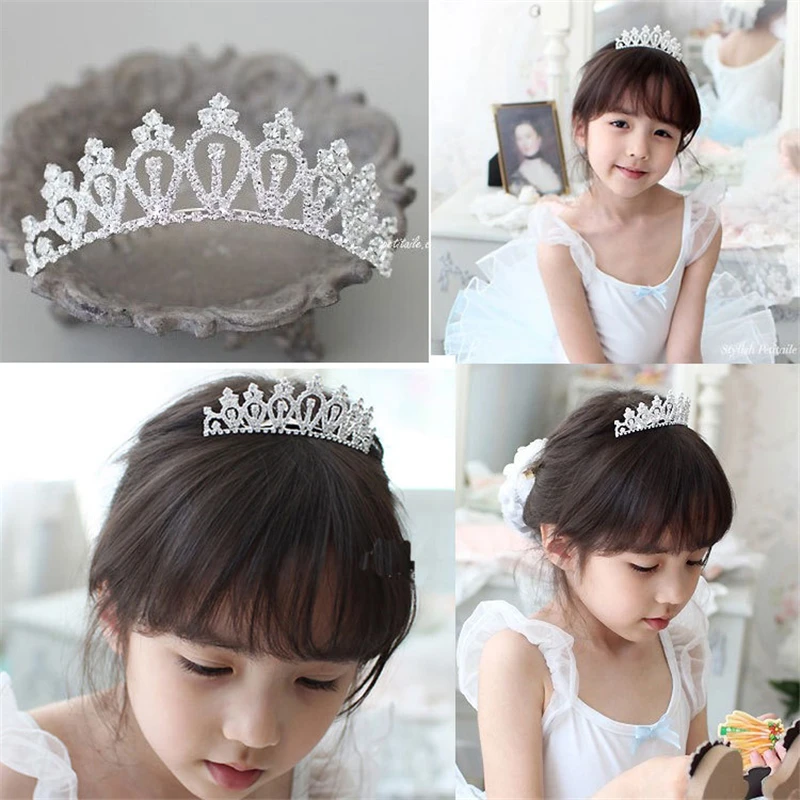 Fashion Crystal Crown Girls Hair Combs Rhinestone Princess Crown