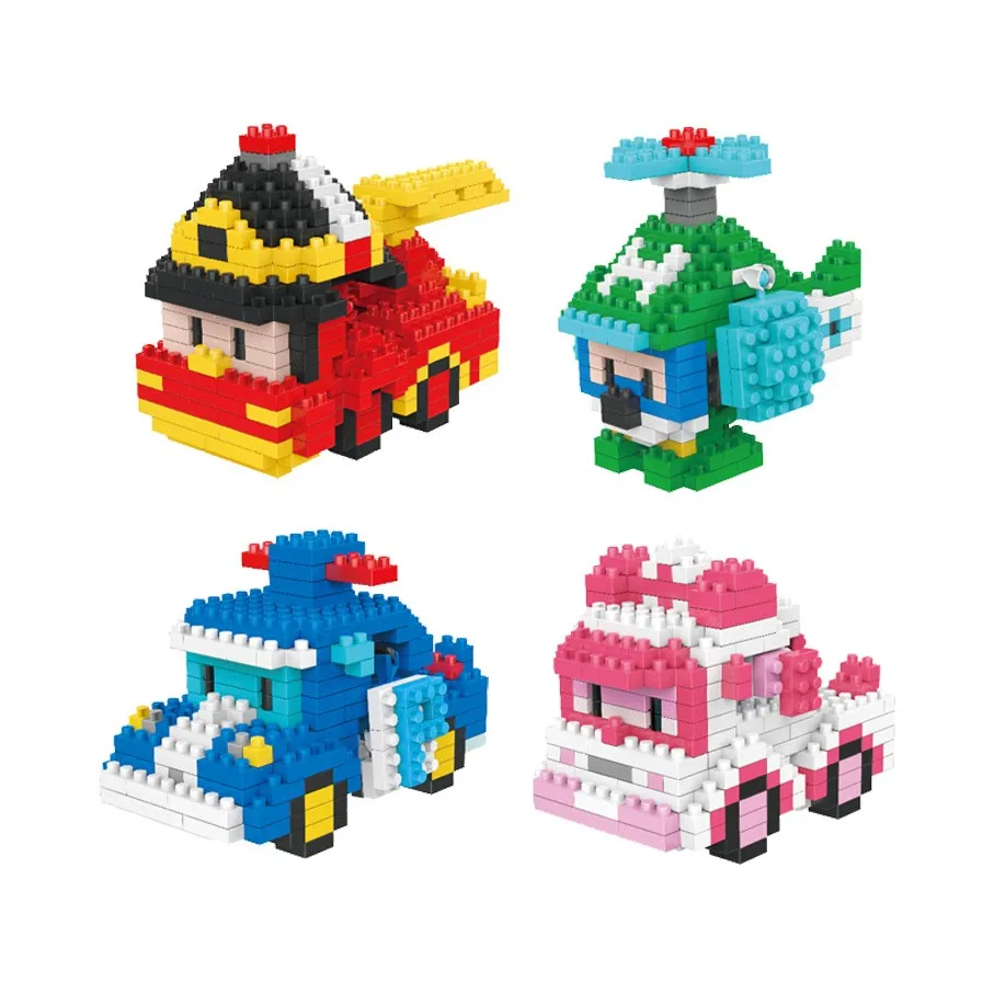 

DIY Assemble Anime Anba Car Toys Robocar Poli Model Compatible Legoed Dimonds Particulates Building Blocks Toy Car For Children