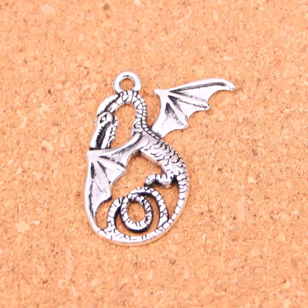 7pcs Antique Silver Plated Diy Jewelry Accessory Flying dragon Dragon