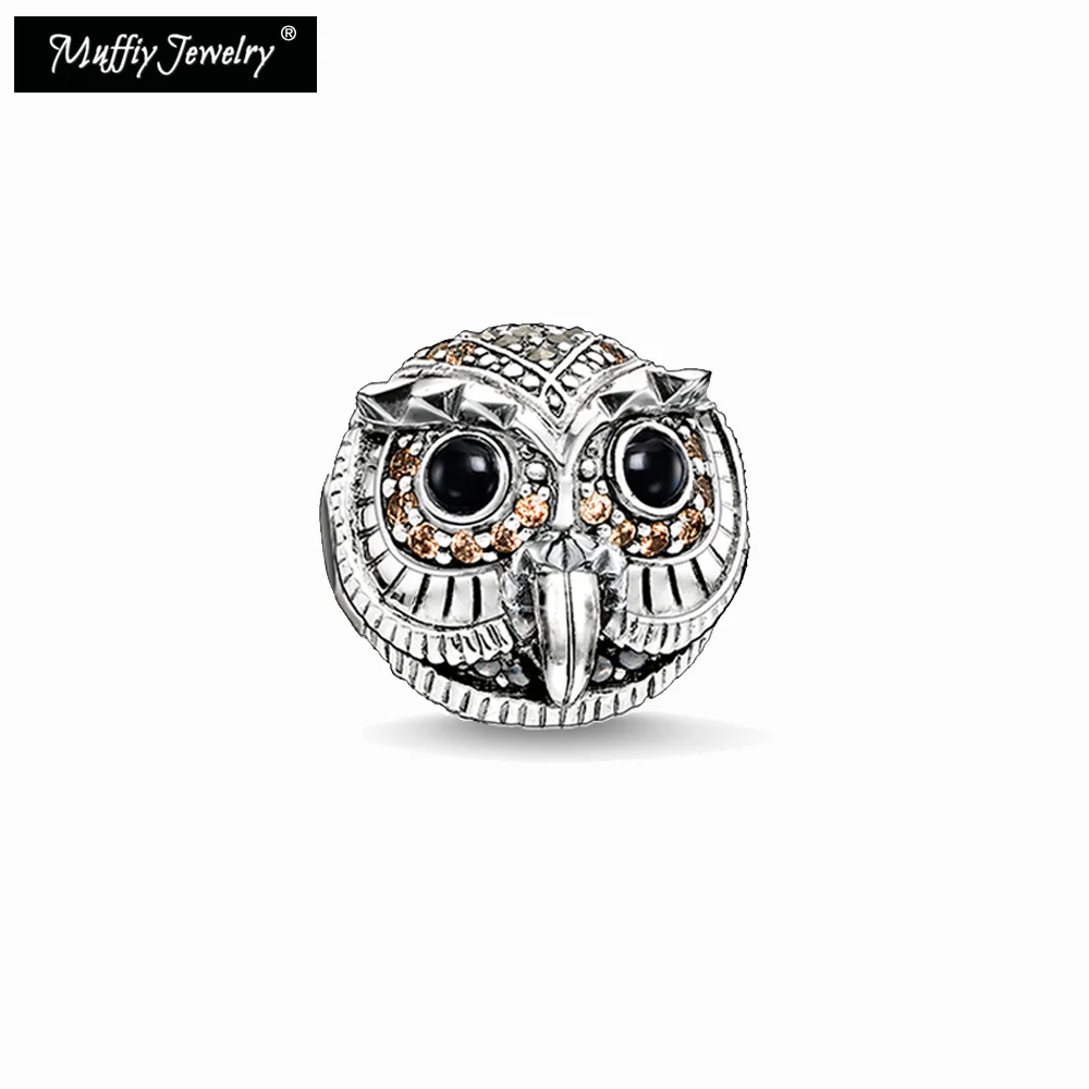 

Бусины-шармы в виде совы, европейский стиль 2017, фирменная новинка, хорошие модные украшения, подходят для ожерелья, браслета, серьги, серебро