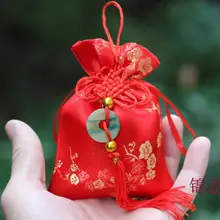 50 шт. 9*12 см свадебные парчовые ювелирные изделия сувенирные сумки ткань подарок конфеты упаковка мешок с китайским узлом