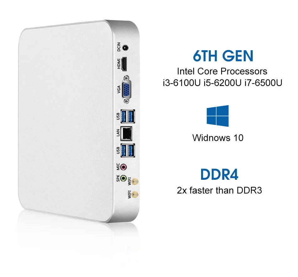 XCY Mini PC Intel Core i7 6500U i5 6200U i3 6100U Windows 10 Linux 4 K UHD HTPC HDMI VGA 300 Mbps WiFi Gigabit Ethernet 6 xUSB XCY Mini PC Intel Core i7 6500U i5 6200U i3 6100U Windows 10 Linux 4 K UHD HTPC HDMI VGA 300 Mbps WiFi Gigabit Ethernet 6 xUSB
