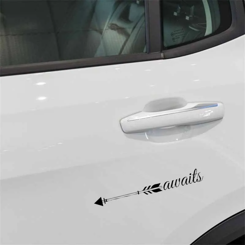 YJZT 12 7 см * 1 ждет стрелы виниловые автомобильные наклейки безопасная наклейка