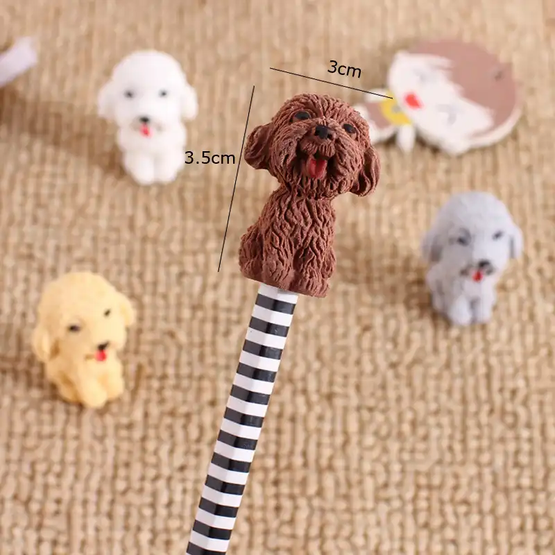 New Novelty Cartoon Animal Dog Eraser Stationery Supplies Kids Gift Random Color 