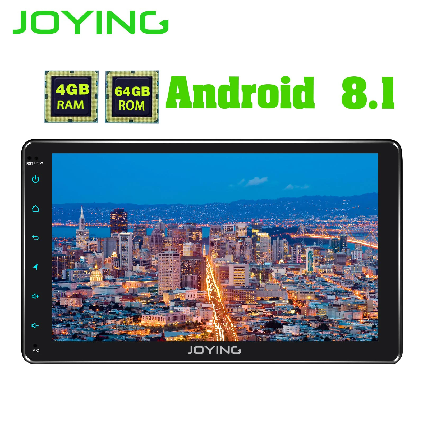 JOYING one din 9 &quotAndroid 8 1 HD 4 Гб и 64 Восьмиядерный GPS автомобильный радиоприёмник
