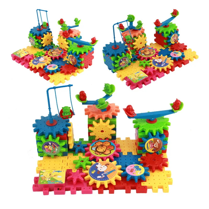 

Plastic Electric Gears 3D Puzzle Building Blolck Kits Bricks Educational Toys For Kids Children Gifts 81 Pcs