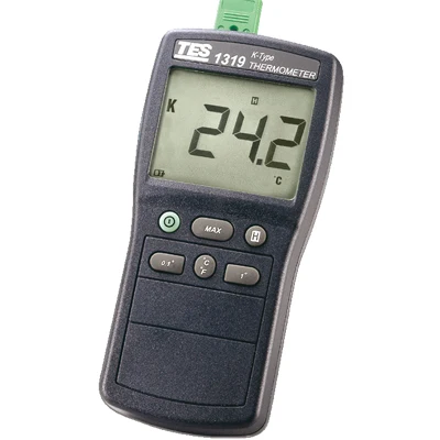Быстрое прибытие TES-1319A цифровой термометр k-тип:-50-1350 Цельсия 150 компл. Объем памяти данных