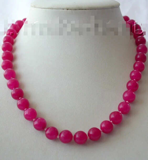 

shipping stunning big 10mm round red crude crystal beads necklace b1036