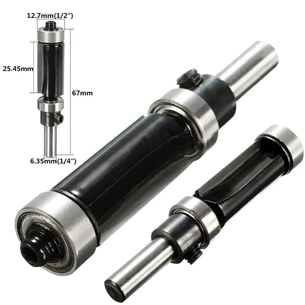

1/4 Inch Shank Hand MIlling C utters Dual Bearing Carbide Slab Milling Cutter Flush Trim Router Bit Woodworking Trimmer Drill