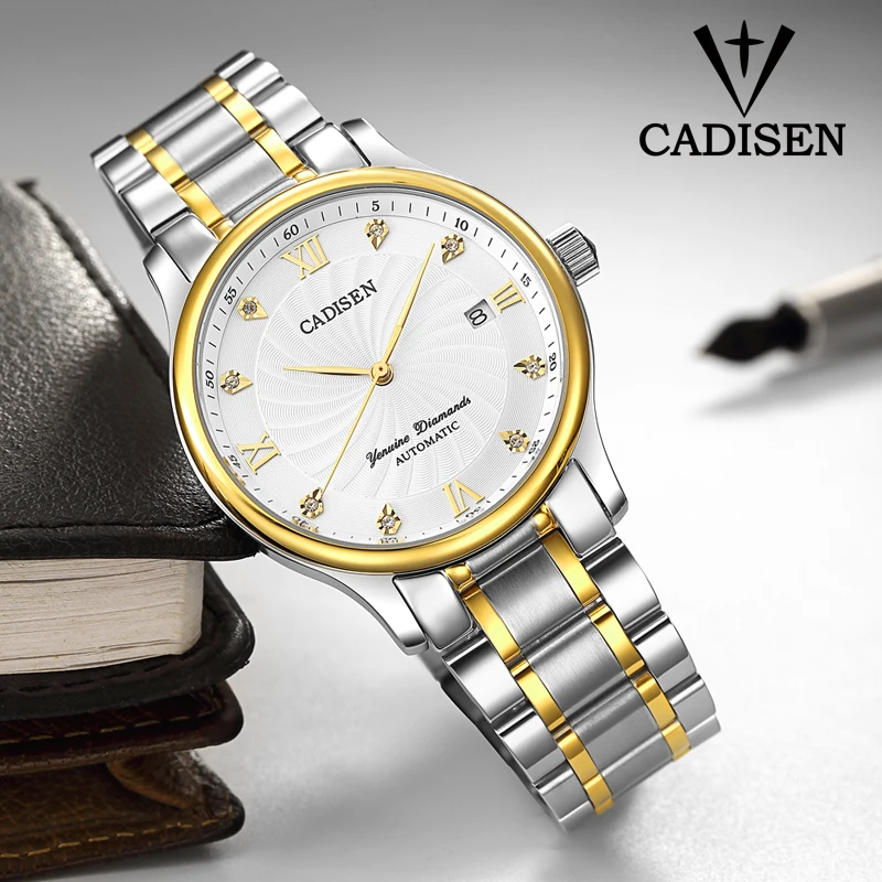 2018 CADISEN Brand Men Mechanical Watch Automatic Role Date Fashione luxury Submariner Clock Male Reloj Hombre Relogio Masculino
