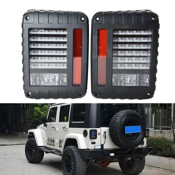 

For Jeep Wrangler JK JKU 2007-2016 Rear Brake Light Matte Black Grille Clear Lens Tail Light Rear Lamp Turning Reverse light