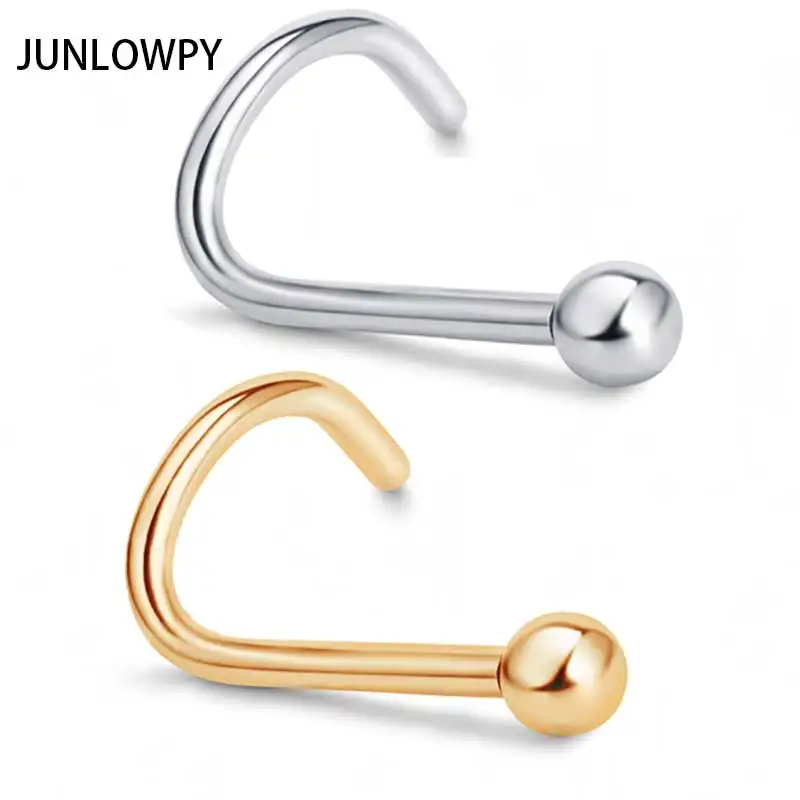 JUNLOWPY 10p [cs/lot Нержавеющая сталь золотое серебряное кольцо в нос Искусственные