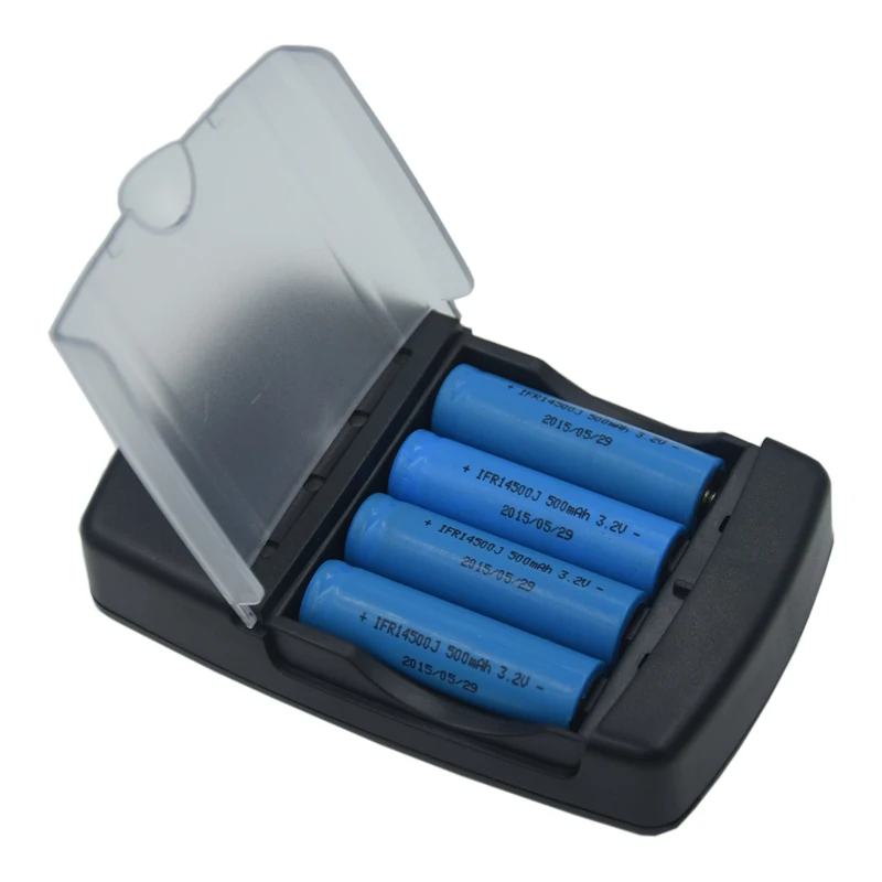 Умное зарядное устройство со светодиодной светильник кой и 4 слотами usb для 14500 10440