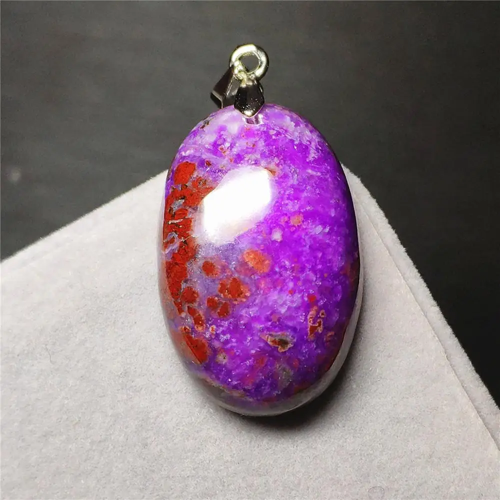

Natural Sugilite Necklace Pendant Water Drop 28x18x9mm Lucky Clear Stone Women Men Love Anniversary Gift Fashion Pendant AAAAA