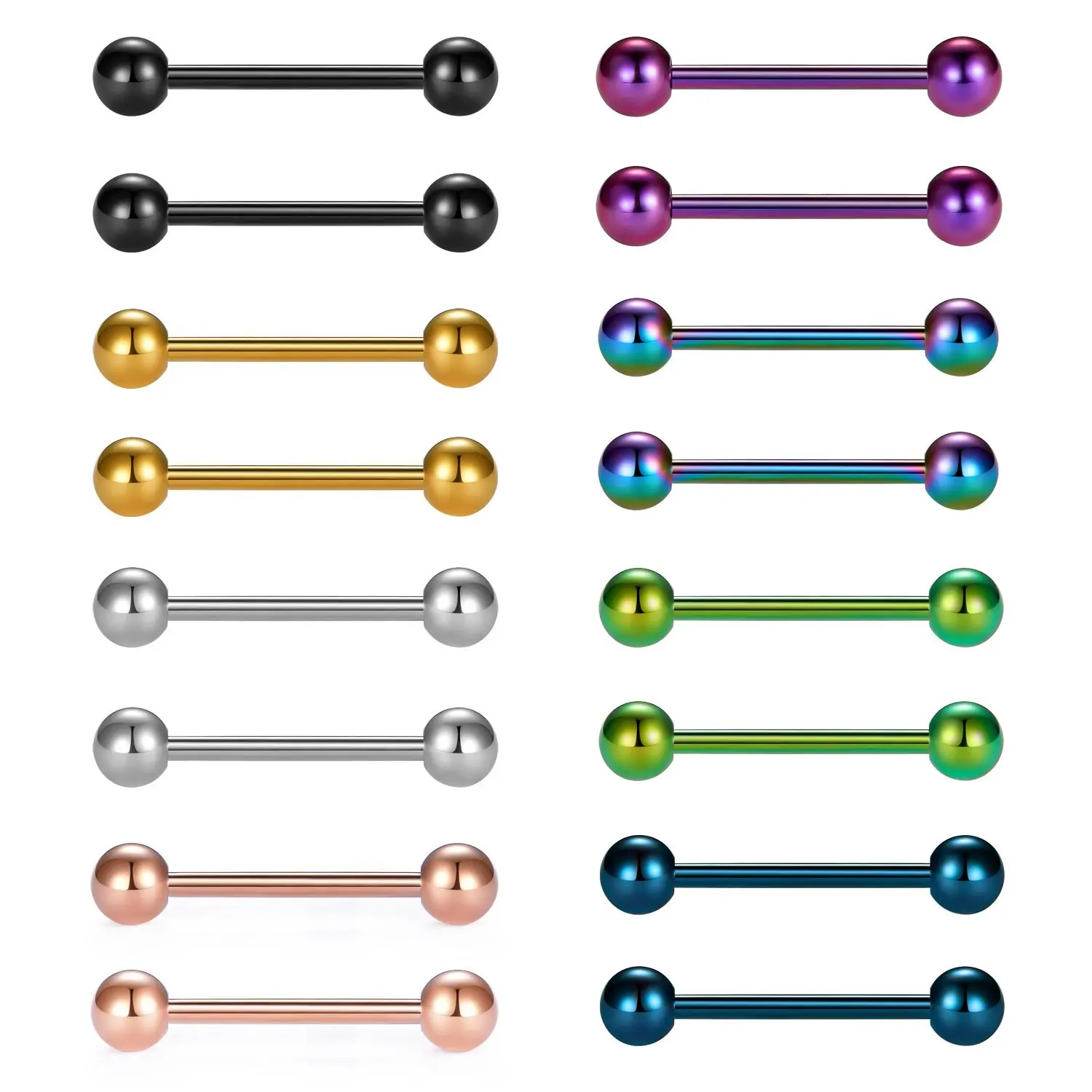 JFORYOU Nipplerings 14G Surgical Steel Nipple Piercing 1//2 Inch Barbells Retainer Body Jewelry Piercing