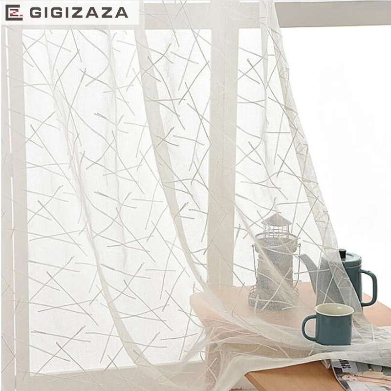 

White Embroidery Tulle Curtains for the Living Room Modern Sheer Curtain for Bedroom Window Blind Voile Custom Size