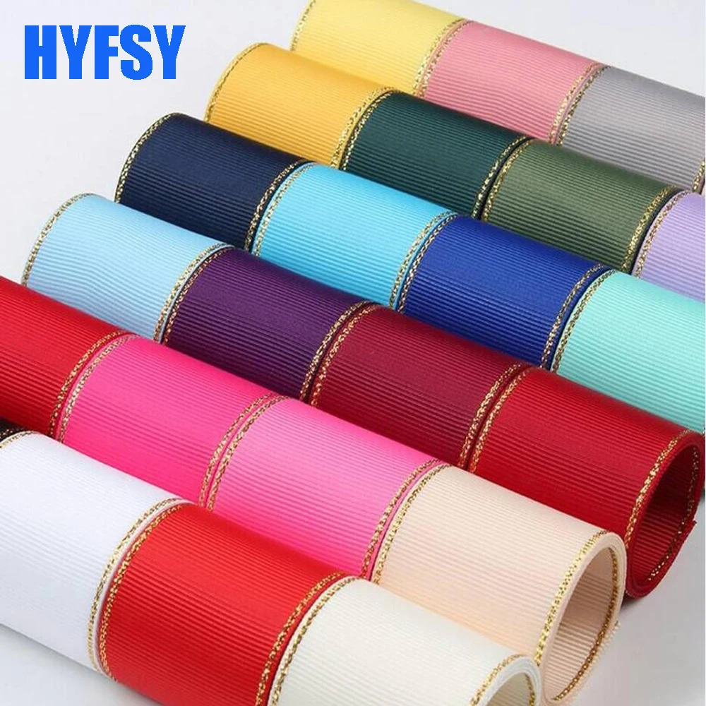 Двухсторонняя позолоченная лента hyfsy 10 16 25 38 мм ярдов сделай сам подарочная
