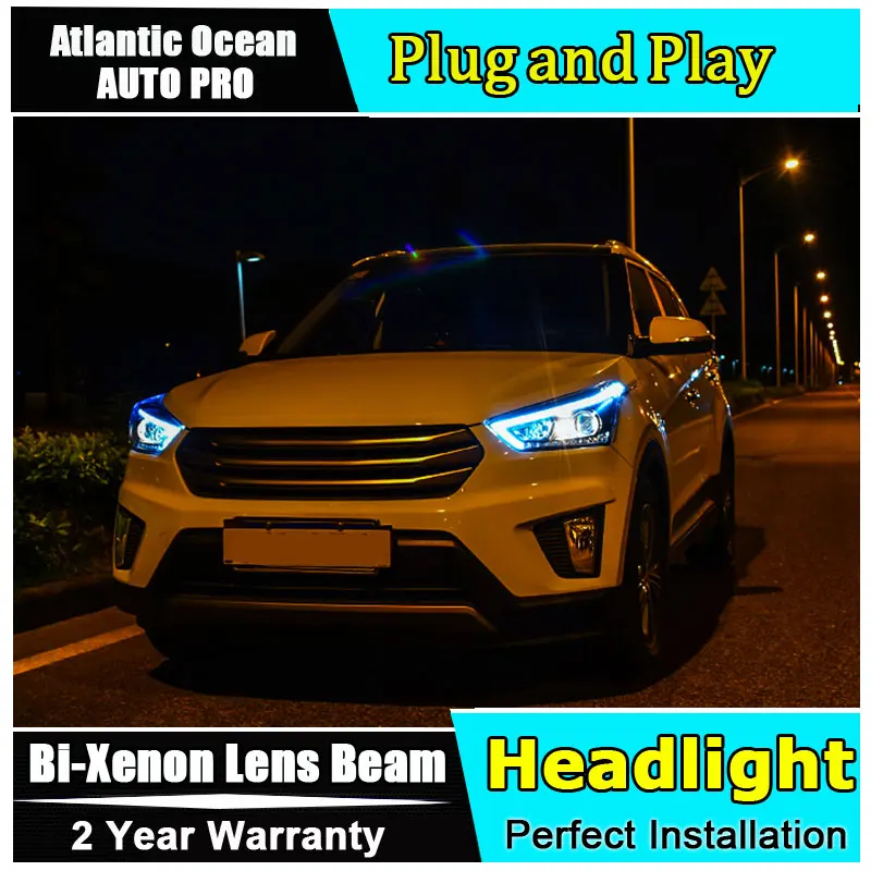 Светодиодный головной фонарь для Hyundai ix25 фары 2015 2019 Creta H7 hid биксеноновые линзы