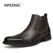 NPEZKGC/Винтажные военные ботинки; мужские ботинки; обувь из натуральной кожи; Мужские ботинки в байкерском стиле; Мужская обувь для верховой езды; zapatos hombre